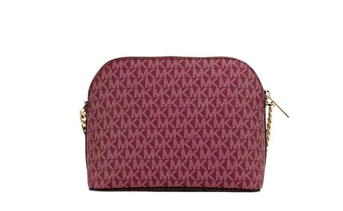 Michael Kors Jet Set Medium Mulberry PVC Leather X Cross Dome Crossbody Handbag